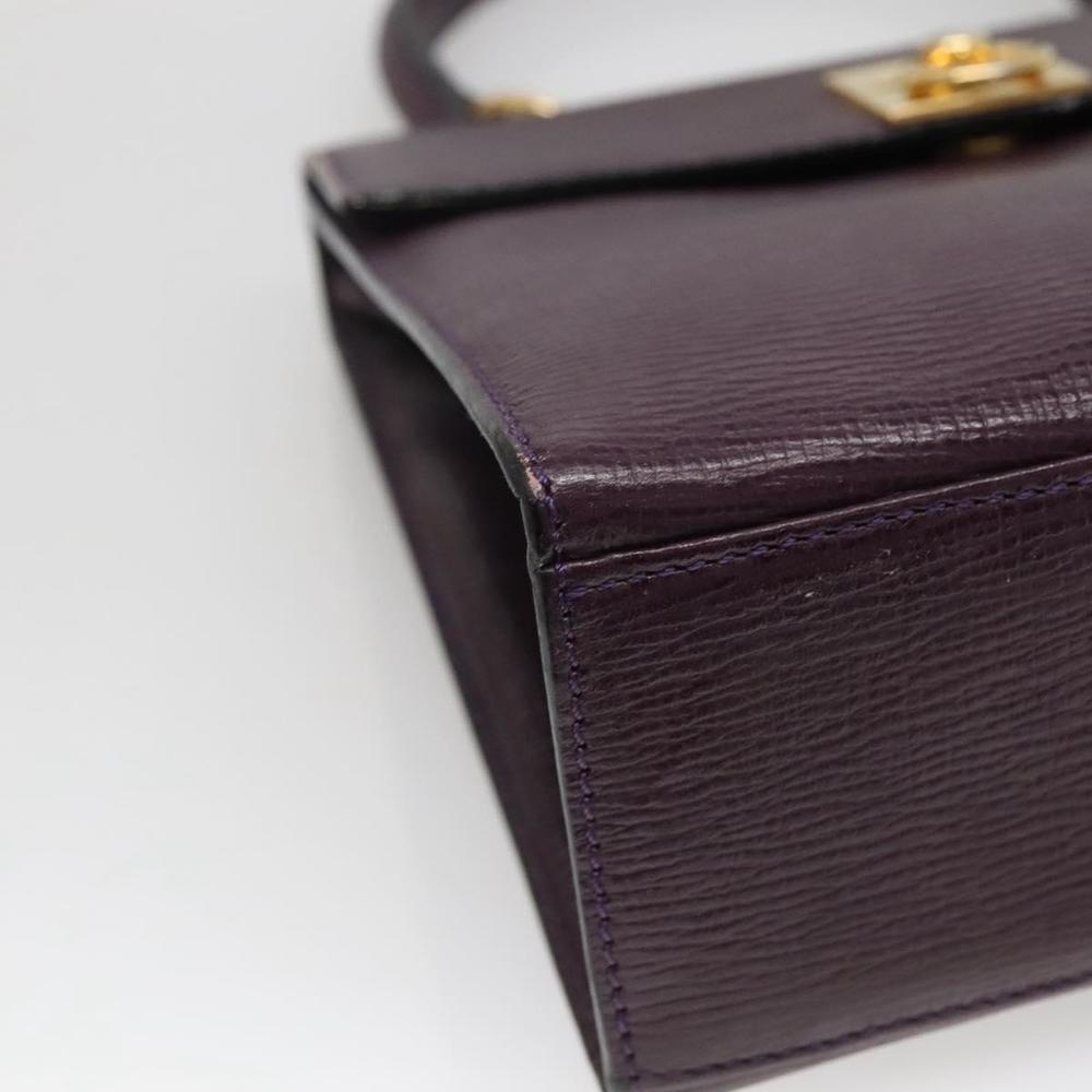 CELINE Hand Bag Leather Purple Auth 114282 - Picture 14 of 16
